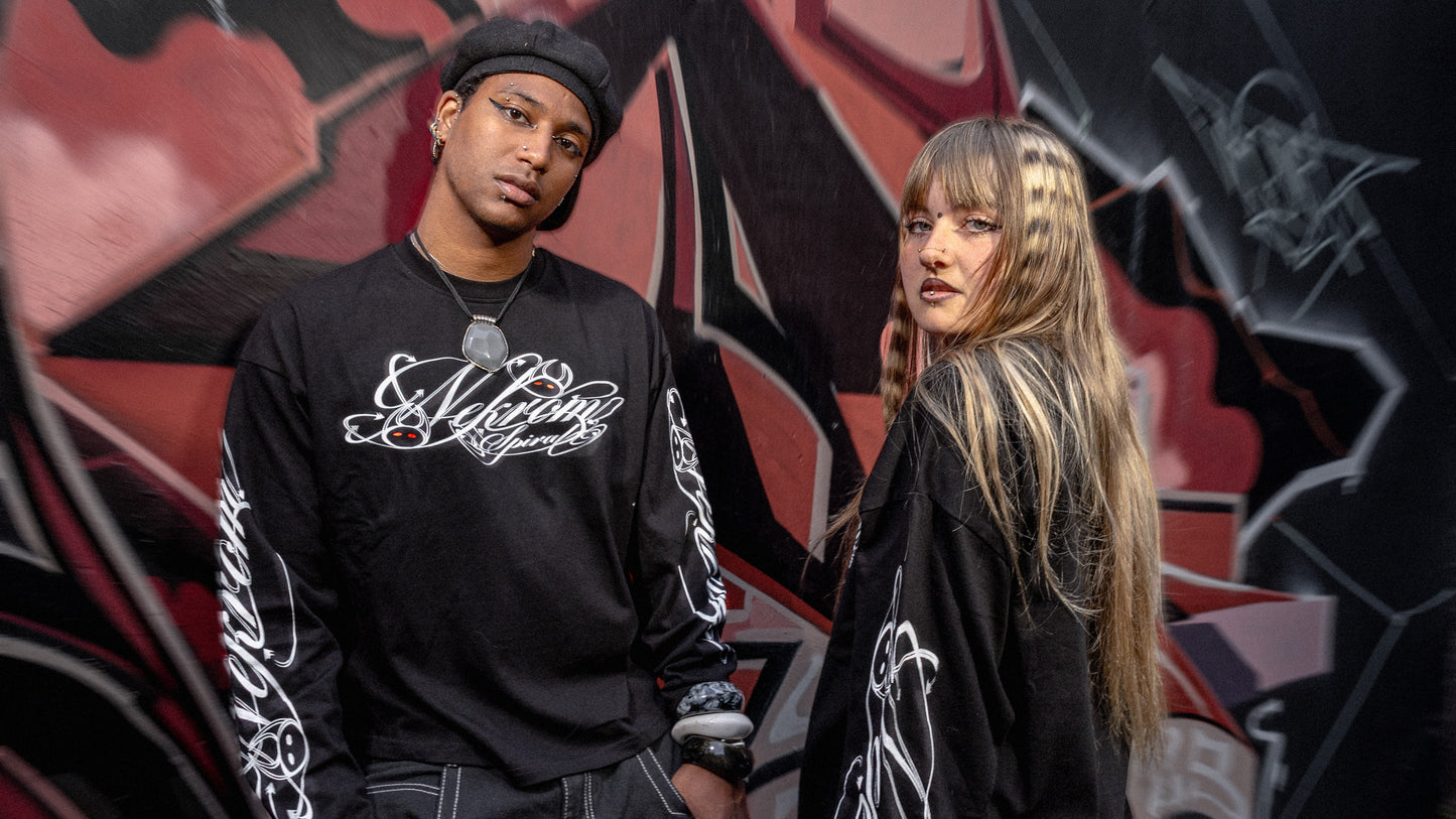 Spiral LS Tee Calligraphic Black