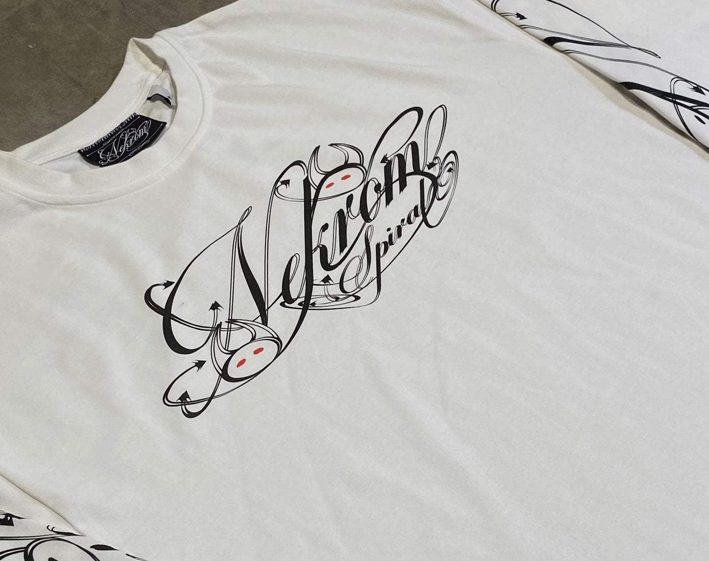 Spiral LS Tee Calligraphic  White