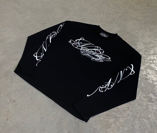 Spiral LS Tee Calligraphic Black